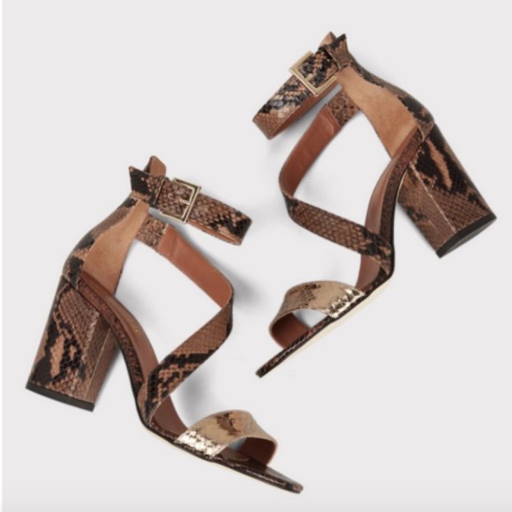 Paris Texas Snakeskin Embossed Sandals, size 37.5